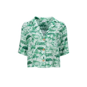 Tracino Green Gustavia Cropped Shirt