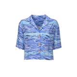Tracino Blue Wave Cropped Shirt