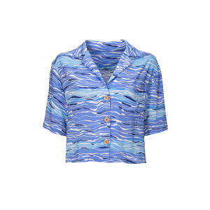 Tracino Blue Wave Cropped Shirt