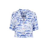 Tracino Blue Gustavia Cropped Shirt