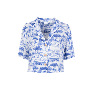 Tracino Blue Gustavia Cropped Shirt