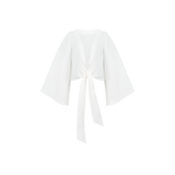 Nova linen wrap top