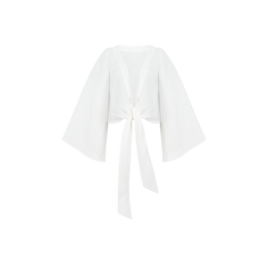Nova linen wrap top