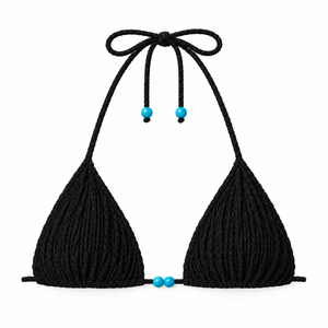Dinzey Pearl Crinkle Black Top